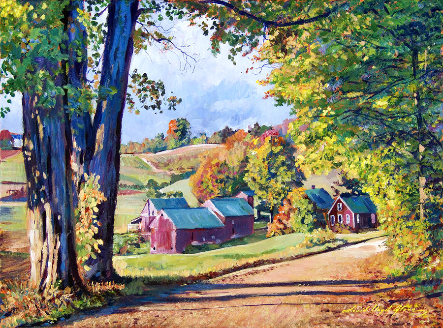 The Road to Jenne Farm Vermont Painting by David Lloyd Glover