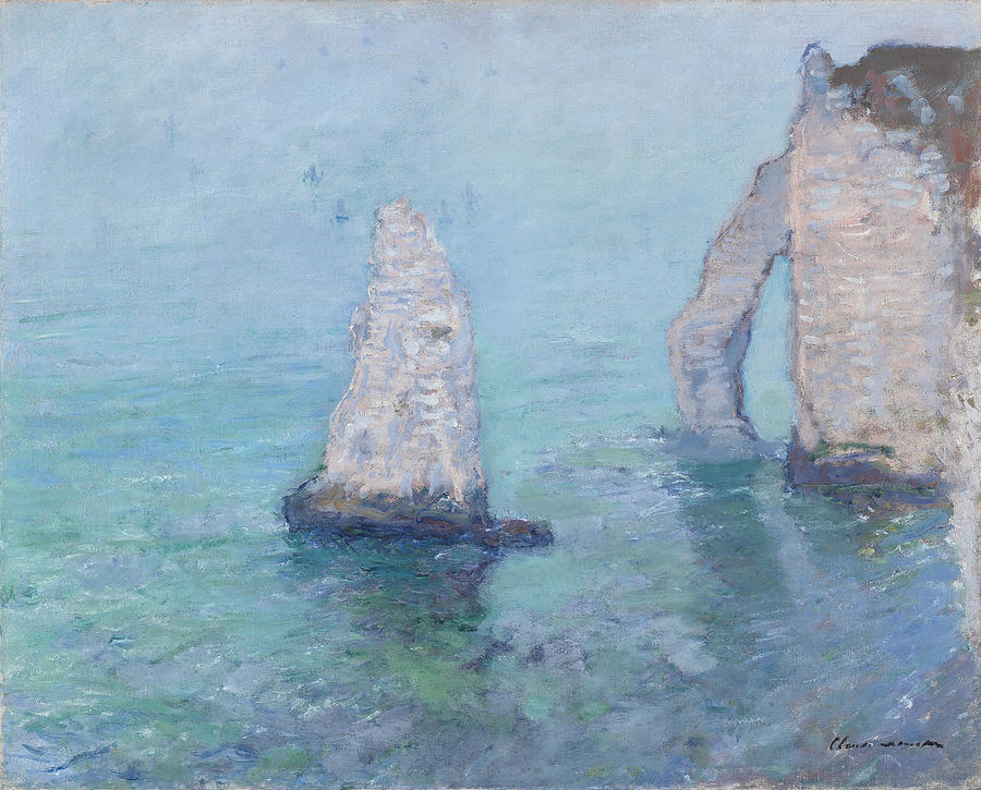 Impressionism Painting - The Rock Needle and the Porte dAval by Claude Monet