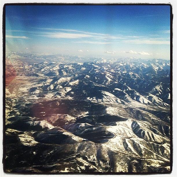 Mountain Photograph - The Rocky Mountains From The Plane by Susannah Mchugh