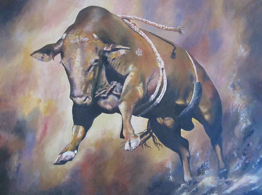 The Rodeo Bull II Painting by Leonie Bell