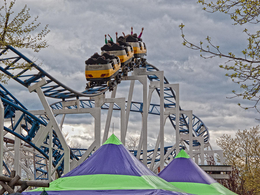 Roller Coaster Photograph - The Roller Coaster by Linda Pulvermacher