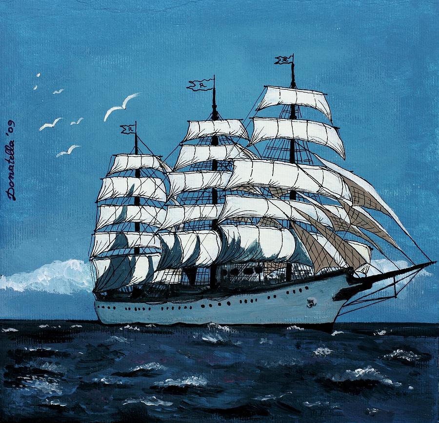 Bird Painting - The sailing ship by Donatella Muggianu