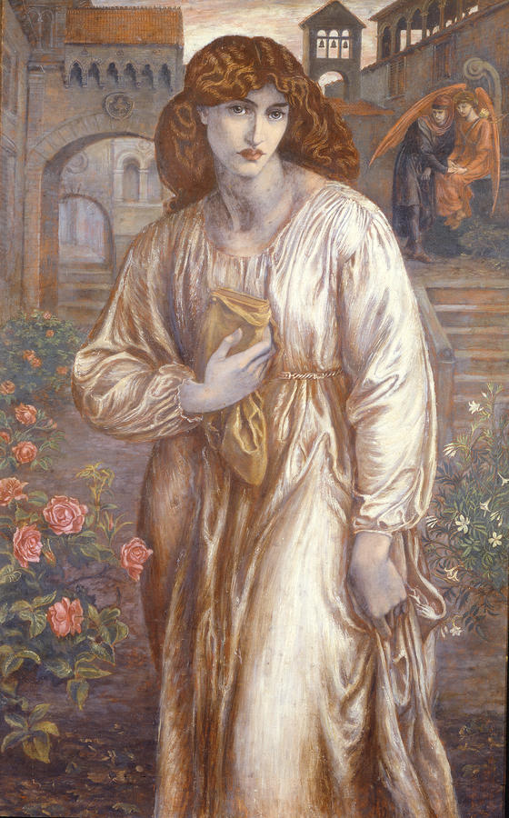 Rose Painting - The Salutation  by Dante Gabriel Rossetti