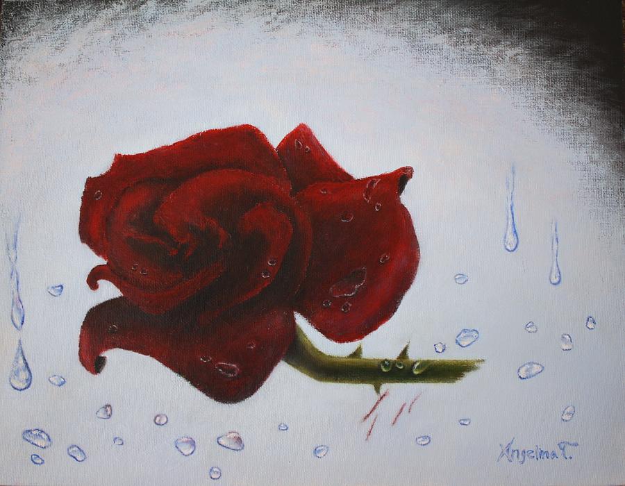 Nature Painting - The Scarring Rose by Angelina Tereshchenko