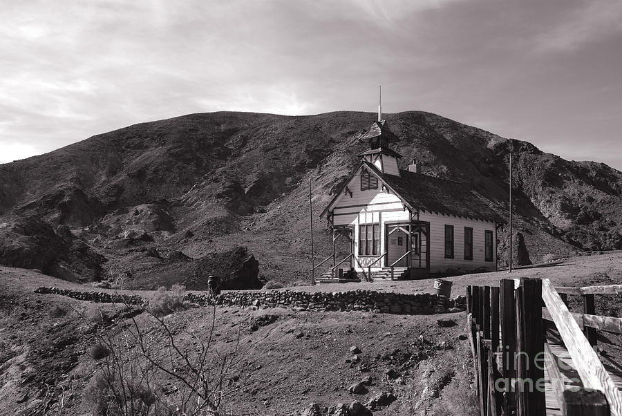 Architecture Photograph - The Schoolhouse in Calico Ghost Town California by Susanne Van Hulst