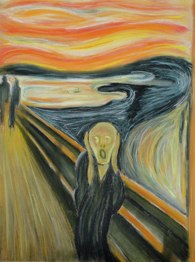 Edvard Munch Pastel - The Scream in Pastel by Jeff Wilson