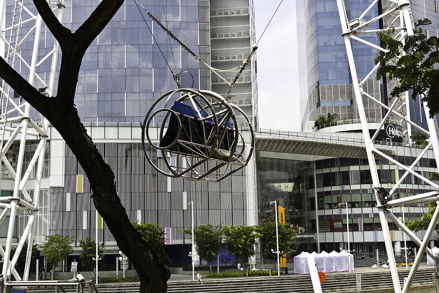 The seat of the G-max Reverse Bungee at the Clarke Quay in Singapore Photograph by Ashish Agarwal