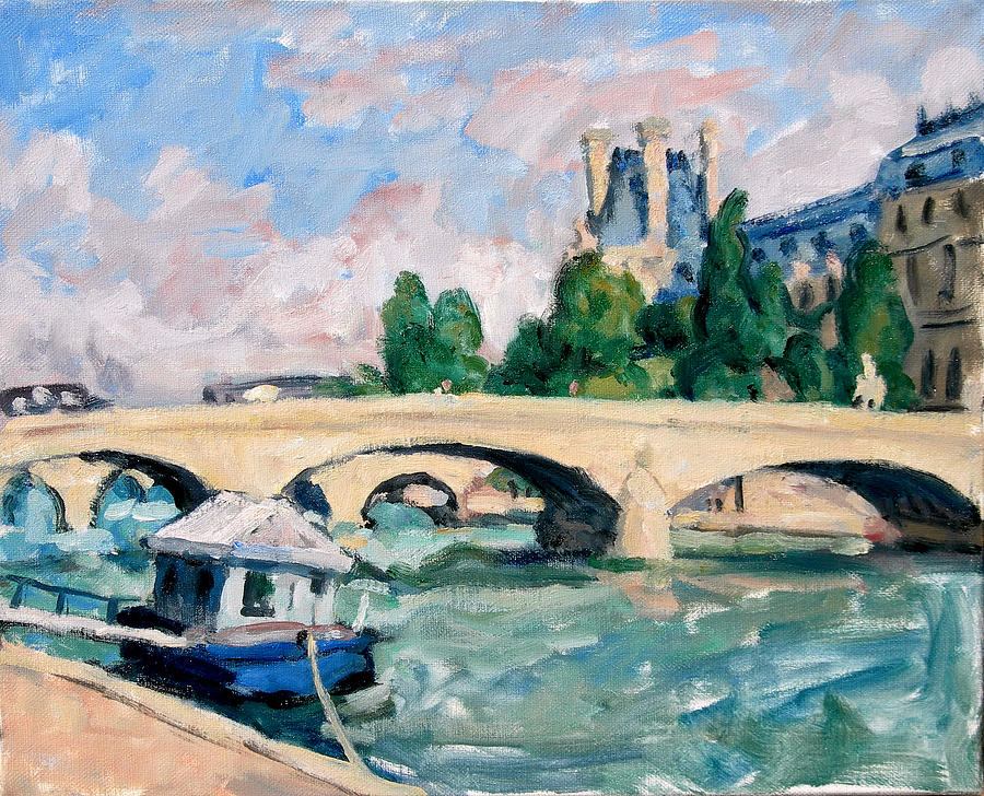 The Seine in Summer/Paris Landscape Painting Painting by Thor Wickstrom