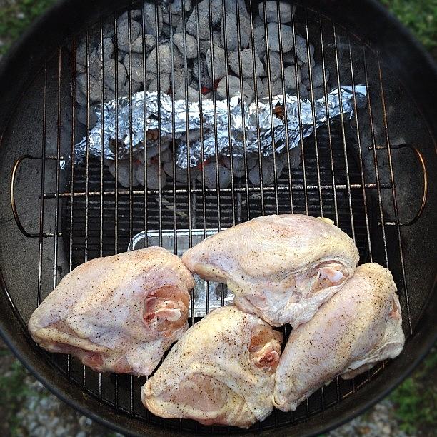 Grill Photograph - The Set Up! Chicken, Indirect Heat by Jonathan Bouldin