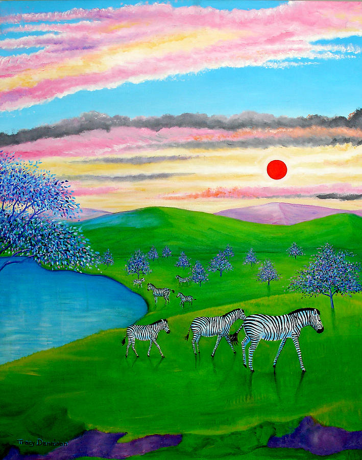 The Setting Sun Painting by Tracy Dennison