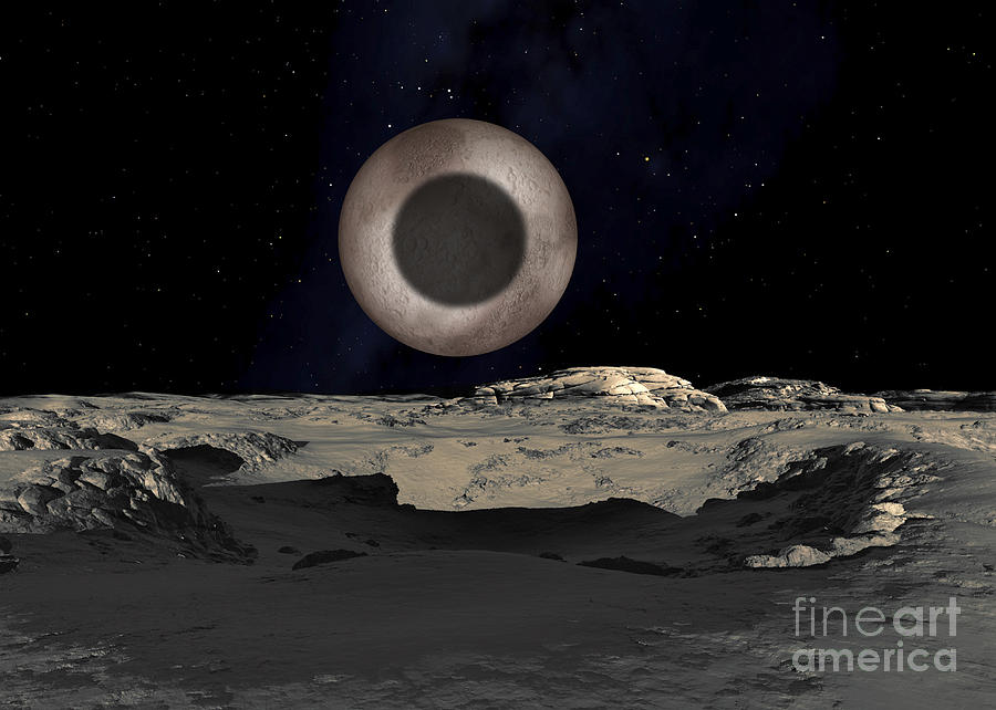 The Shadow Of Charon On Pluto Digital Art