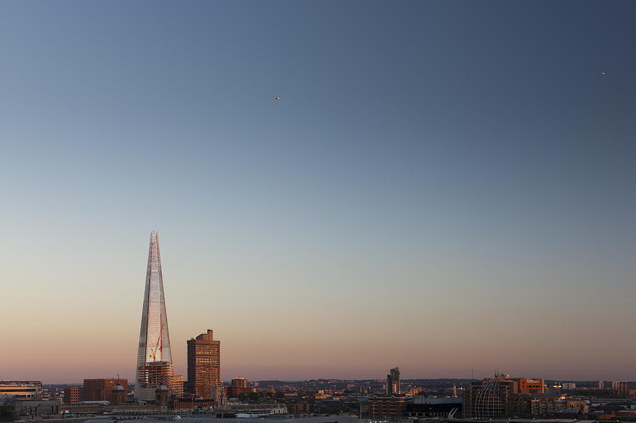 Crane Photograph - The Shard Towering Above South Bank by Pawel Toczynski