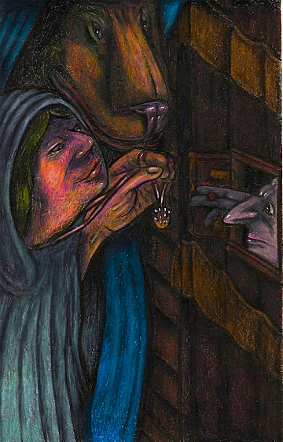 Fantasy Drawing - The Showing Of The Hand by Al Goldfarb