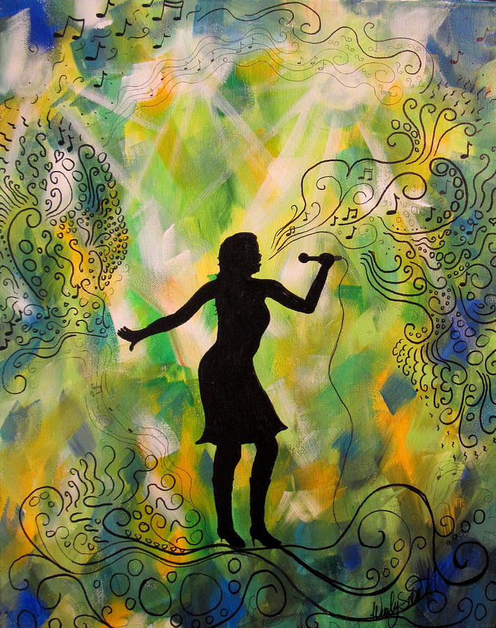 Music Painting - The Singer and the Song by Wendy Smith
