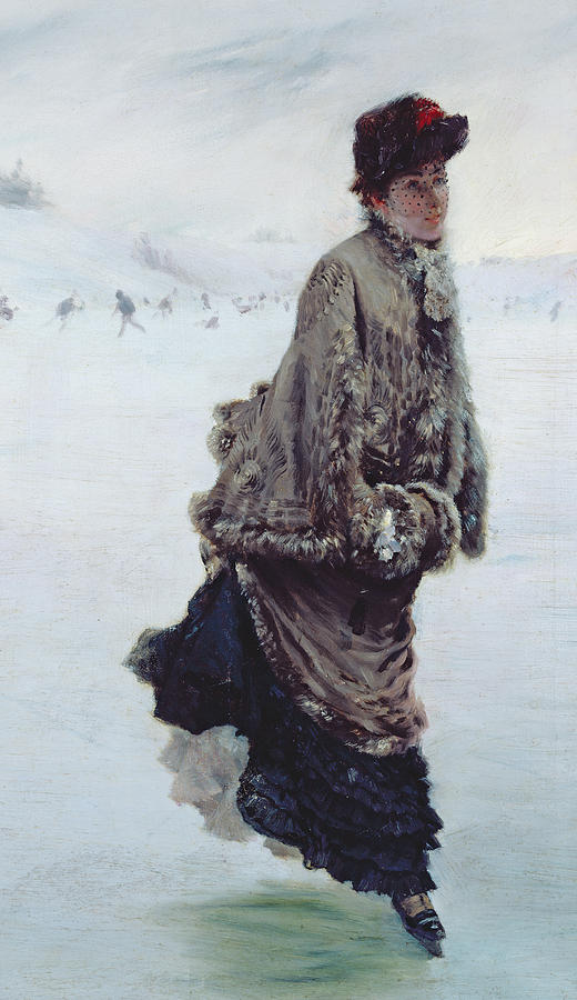 Winter Painting - The Skater by Joseph de Nittis