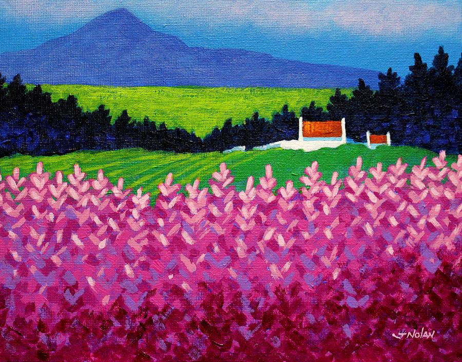 Cottage Painting - The Sugarloaf County Wicklow by John  Nolan