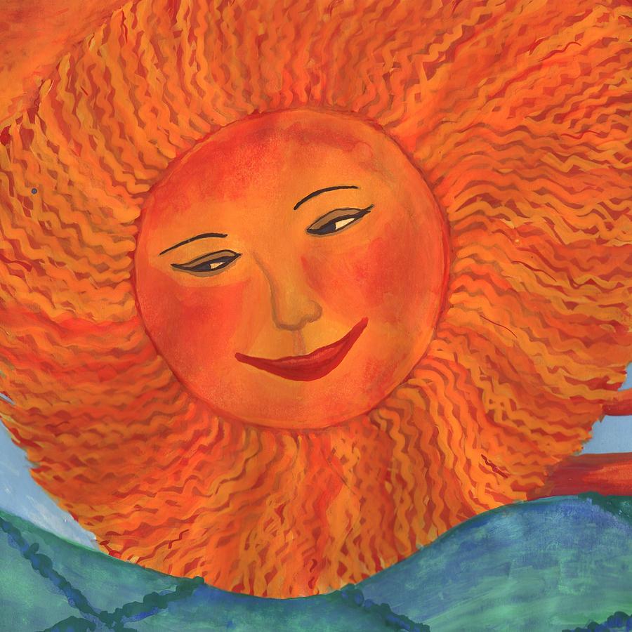 Sunset Painting - The Sun God detail of Red Sky at Night by Sushila Burgess