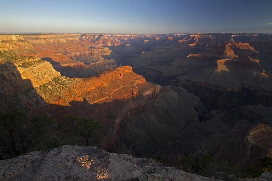 The sun rises slowly over the Grand Canyon Photograph by Sven Brogren