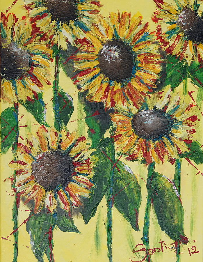 The Sunflowers Painting by Lore Santiago - Fine Art America