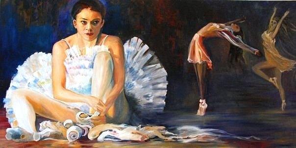 The Swan lake ballet Painting by Parag Pendharkar