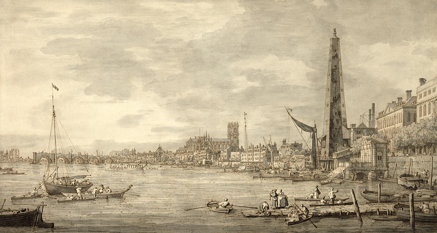 Westminster Photograph - The Thames Looking towards Westminster from near York Water Gate  by Giovanni Antonio Canaletto