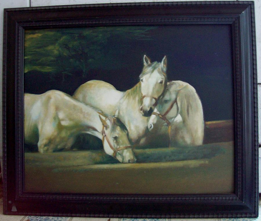 Horse Painting - The Three Graces by Belita William