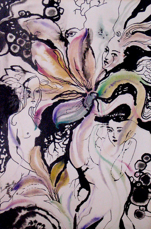 The three me Painting by Valentina Plishchina