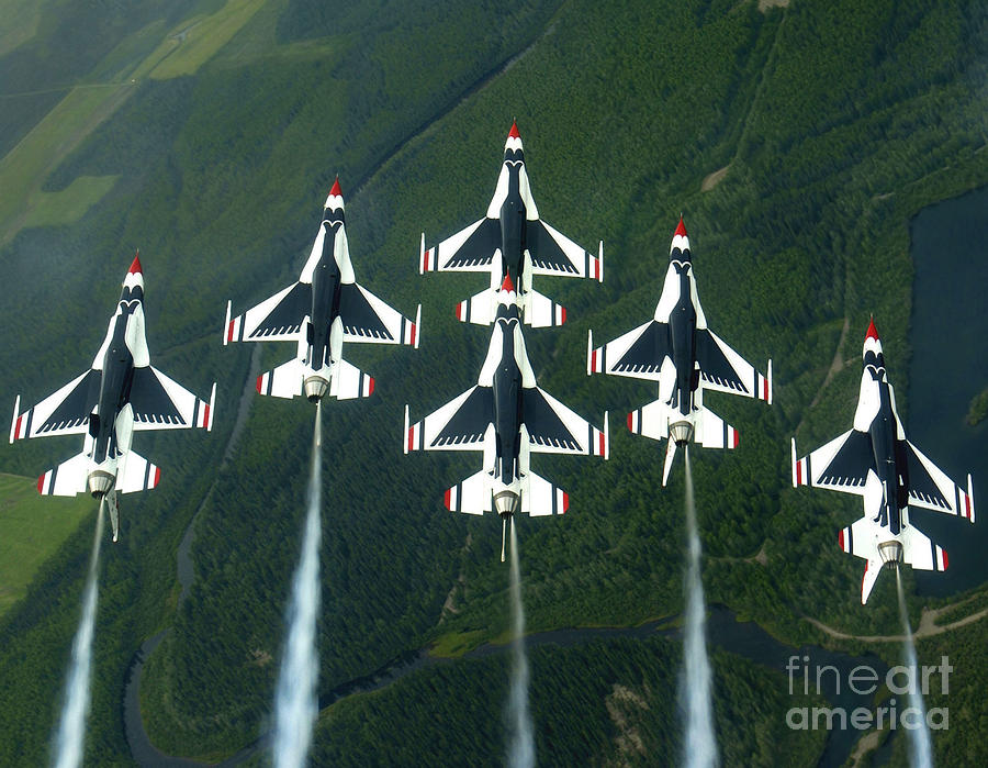 The Thunderbird Aerial Demonstration Photograph by Stocktrek Images