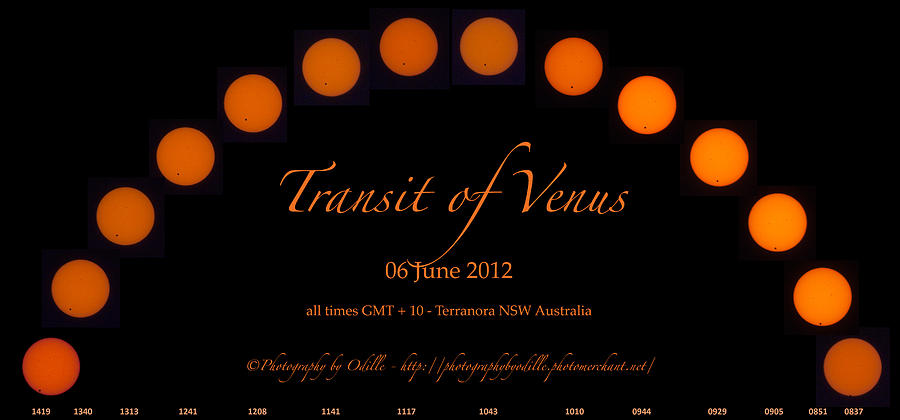 2012 Photograph - The Transit of Venus from Australia by Odille Esmonde-Morgan