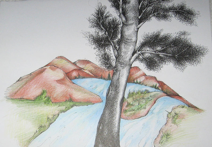 Nature River Drawing  Drawing Skill