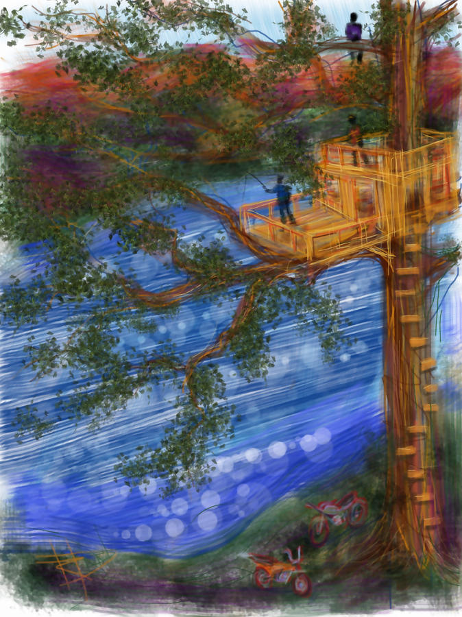 The Treehouse Mixed Media by Russell Pierce