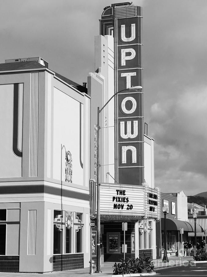 The Uptown Theater in Napa California Wine Country . Black and White . 7D8927 Photograph by Wingsdomain Art and Photography