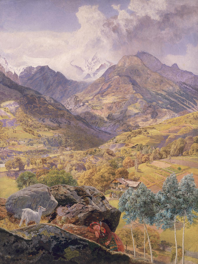 John Brett Painting - The Val dAosta by John Brett