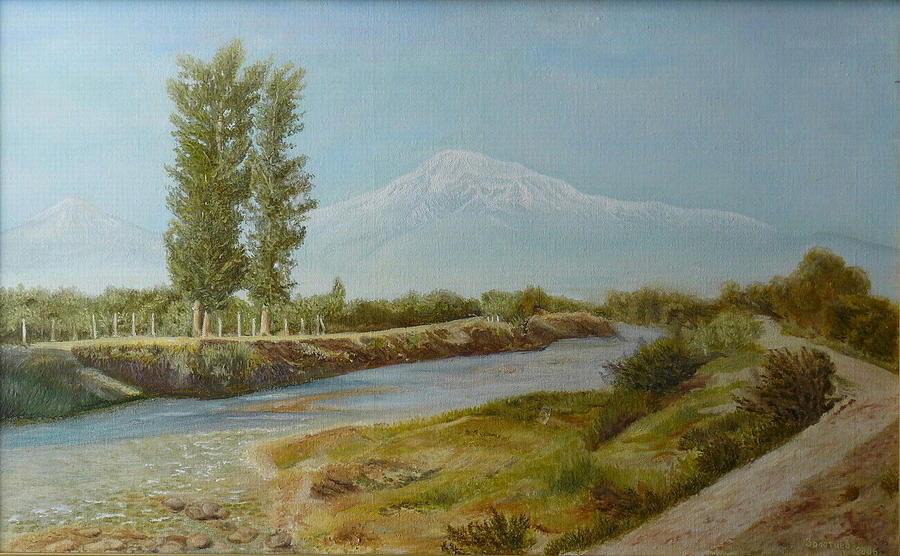 Mountain Painting - The Valley of Ararat. by Vasily Zolottsev