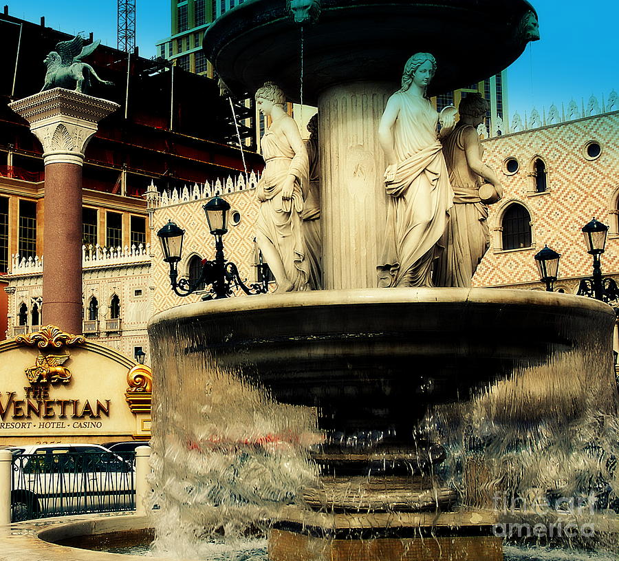 The Venetian Fountain in Las Vegas Photograph by Susanne Van Hulst