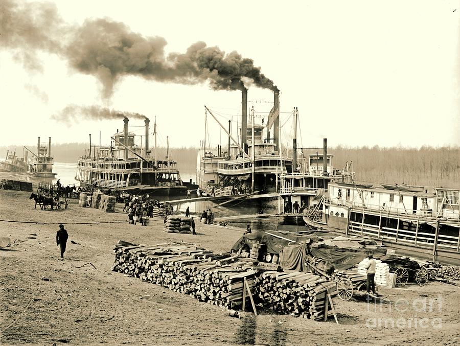 The Vicksburg Levee in Mississippi 1903 Photograph by Padre Art