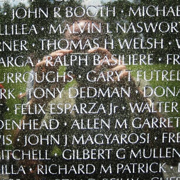 The Vietnam Memorial Wall. And Me Photograph by Reid Nelson