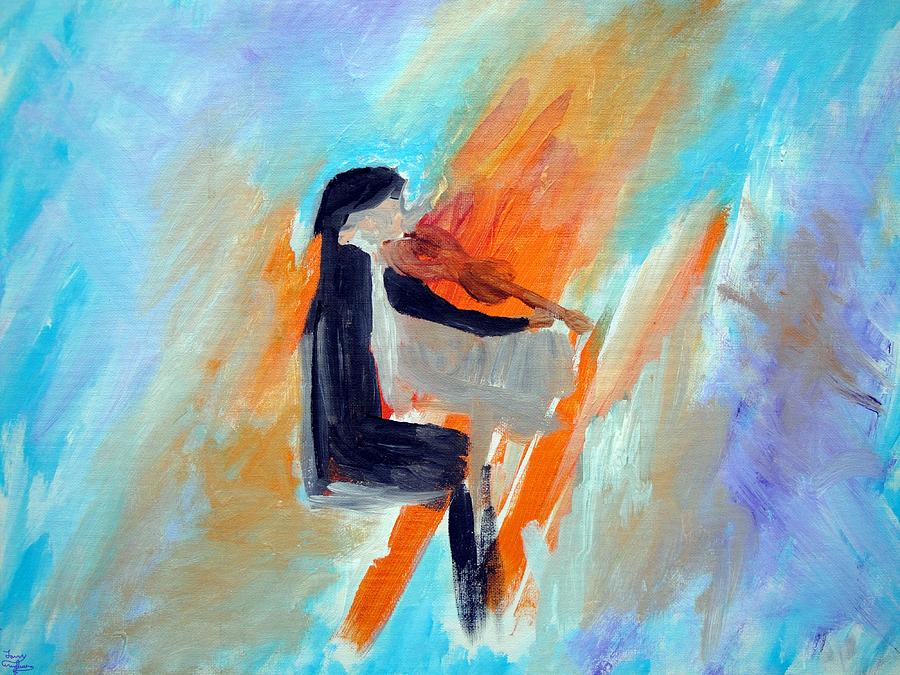 The Violinist Painting by Larry Cirigliano
