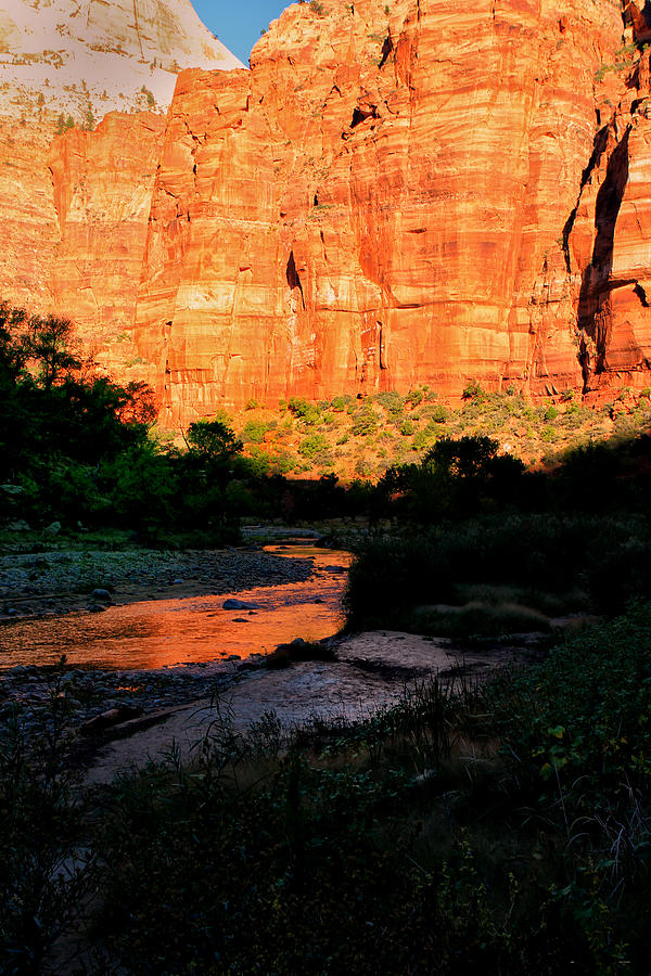 Zion National Park Photograph - The Virgin River Zion Canyon by Tom Prendergast