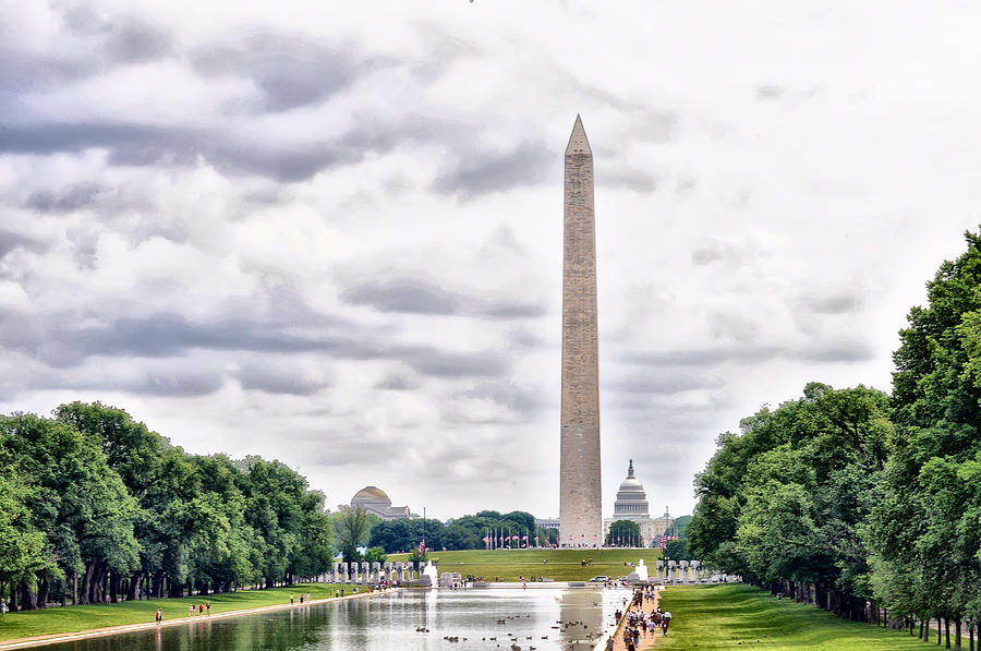 Washington Photograph - The Washington Monument and Capital Building by Bill Cannon