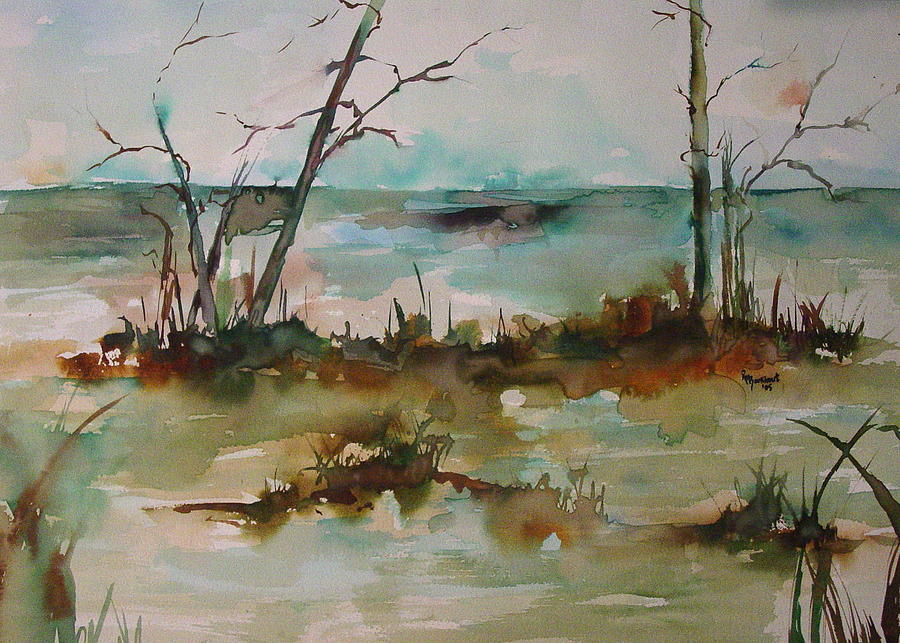 Tree Painting - The Waters Edge by Robin Miller-Bookhout