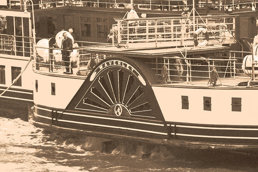 The Waverley Paddle Steamer Detail Sepia Photograph
