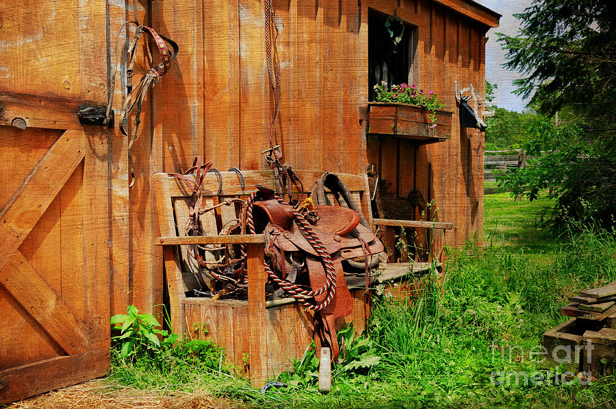 Barn Photograph - The Western Saddle by Paul Ward
