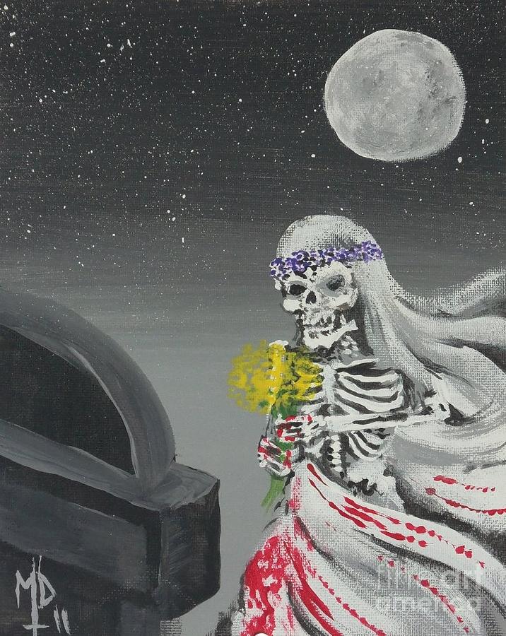 Skeleton Painting - The Widow by Matt Detmer