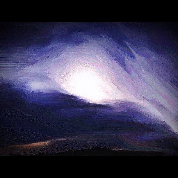 Sky Photograph - The Wind And The Moon. #moon #painting by Aaron Moses