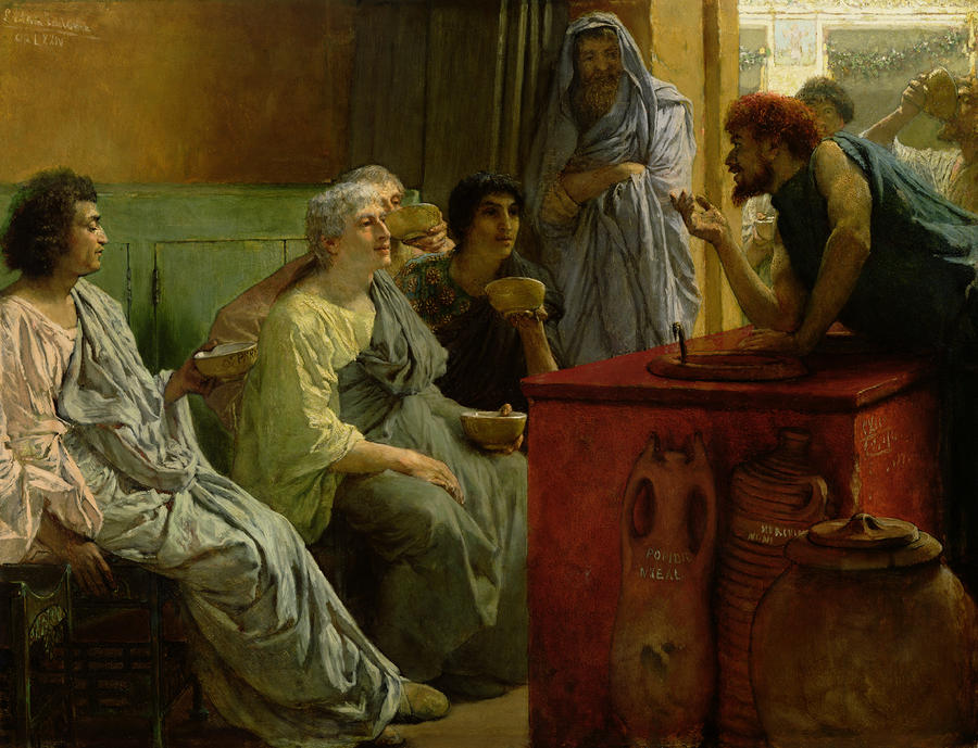 Wine Painting - The Wine Shop by Lawrence Alma-Tadema