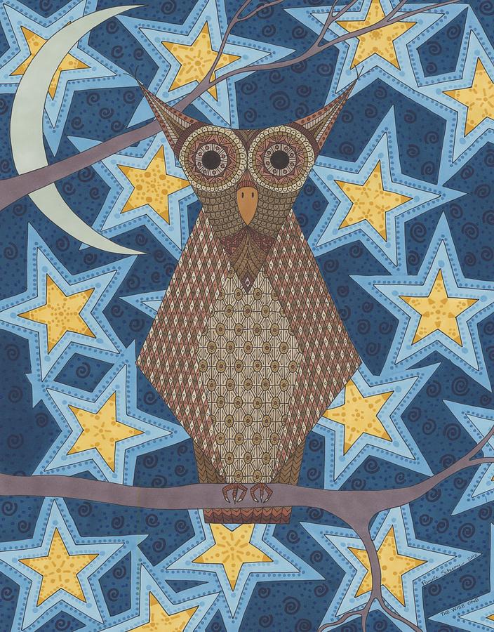 Owl Drawing - The Wise One by Pamela Schiermeyer