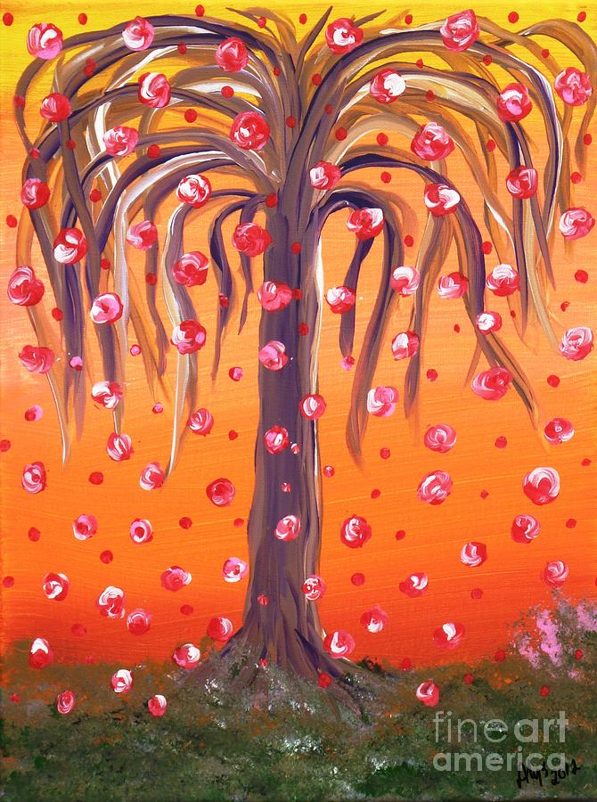 Rose Painting - The Wishing Willow by Alys Caviness-Gober