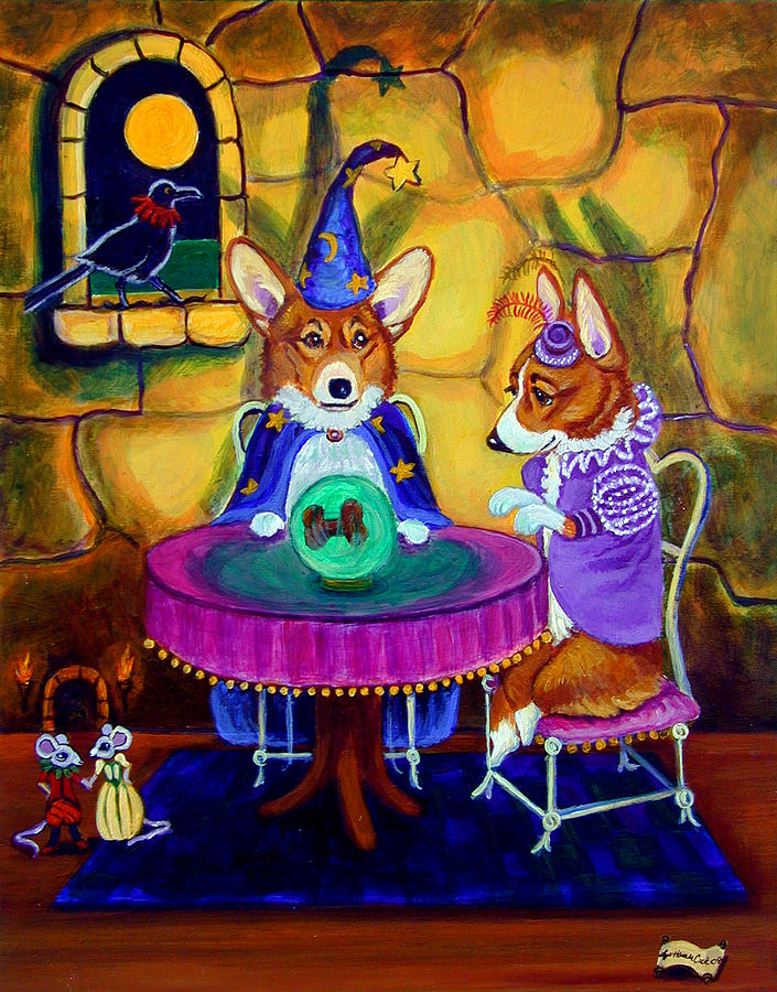 The Corgi Poker Game Painting by Lyn Cook - Fine Art America