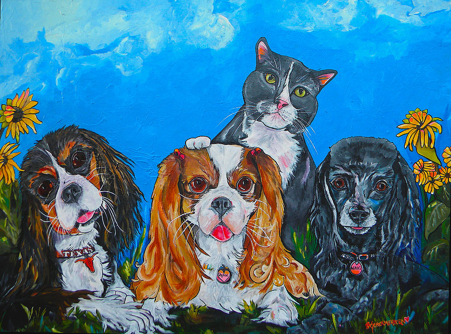 The Woof Gang Painting by Patti Schermerhorn